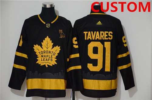 Mens Toronto Maple Leafs Custom Black Golden City Edition Stitched NHL Jersey